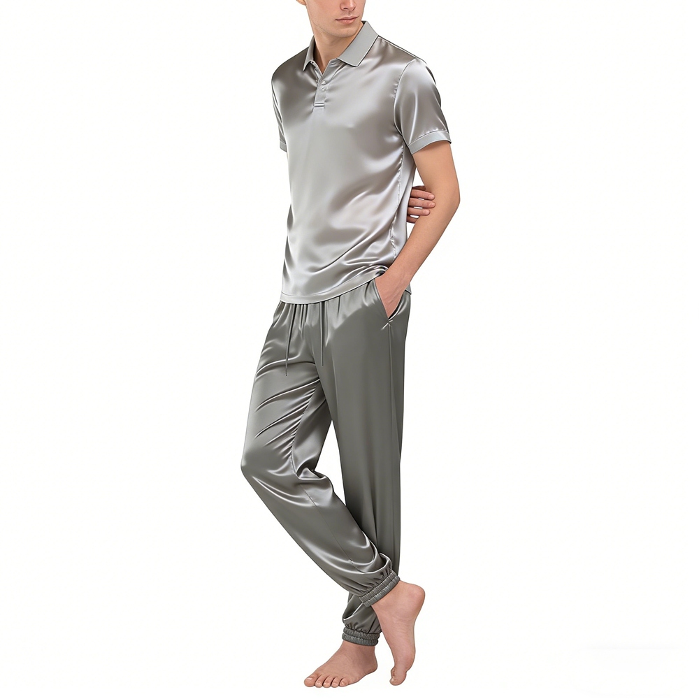 Men's 100% Mulberry Silk Jogger Pants