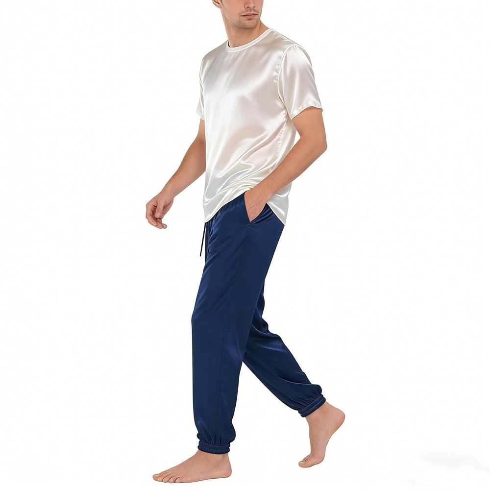 Men's 100% Mulberry Silk Jogger Pants