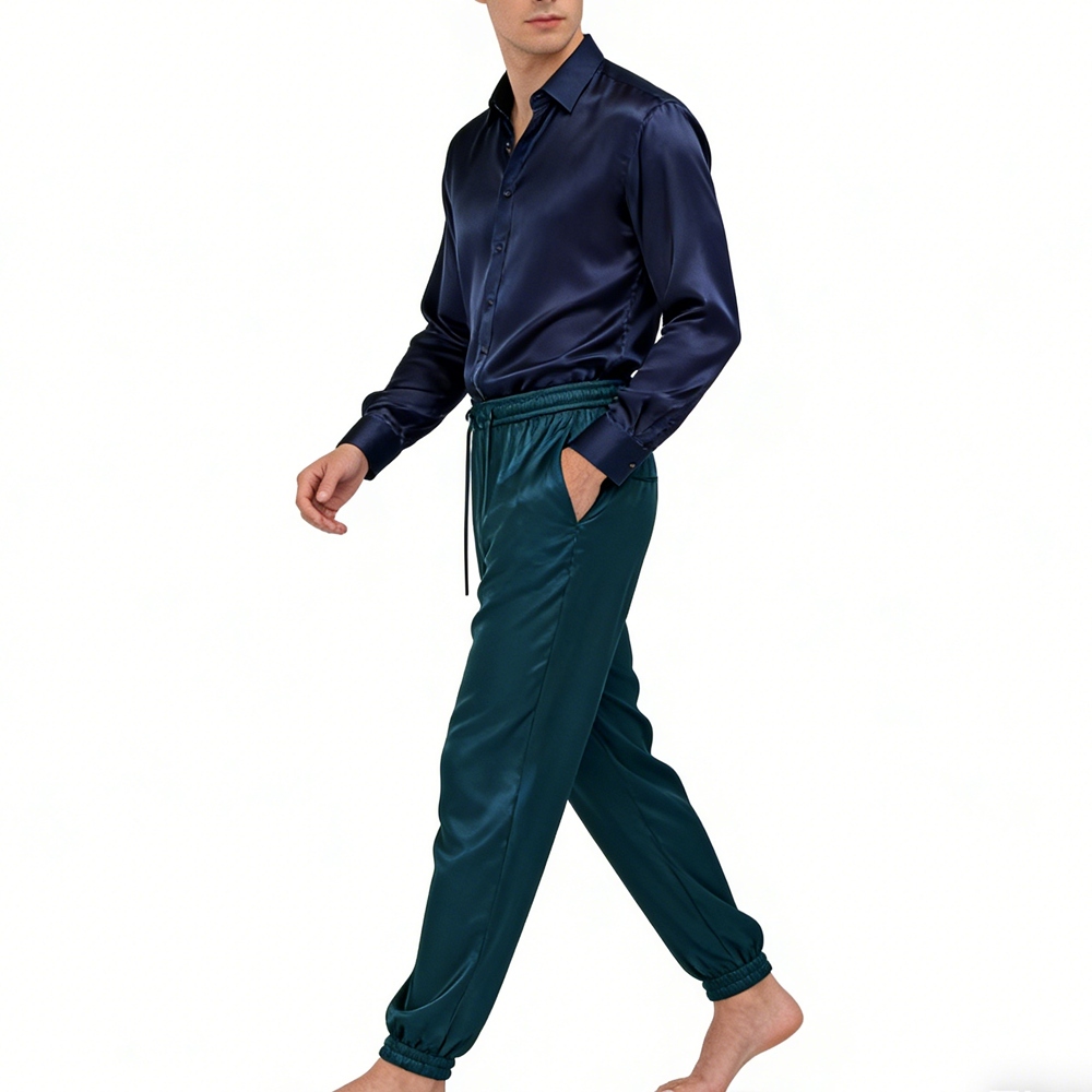 Men's 100% Mulberry Silk Jogger Pants