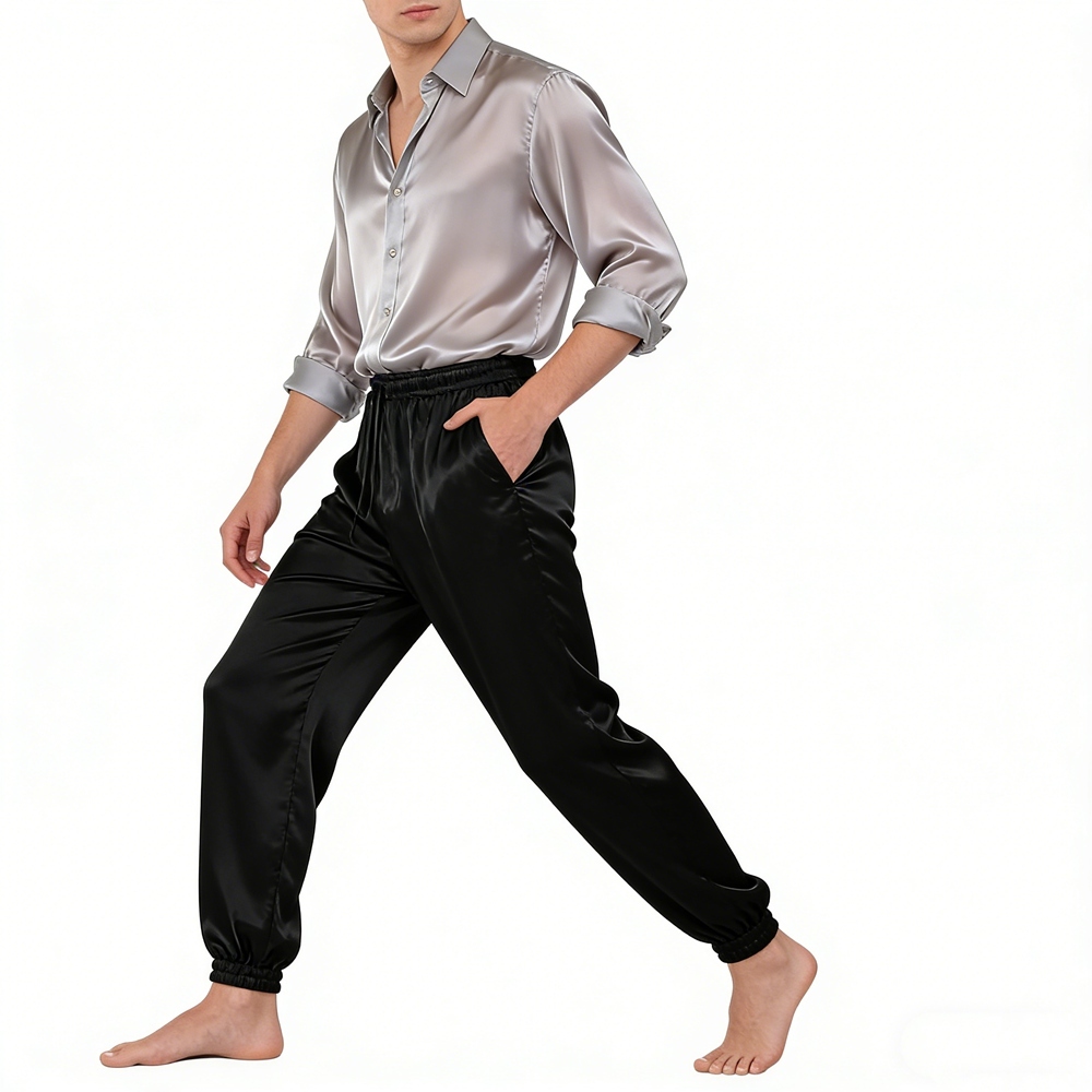 Men's 100% Mulberry Silk Jogger Pants