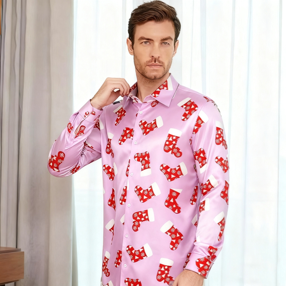 dress christmas shirts OROMEN | Santa Claus Christmas Shirt