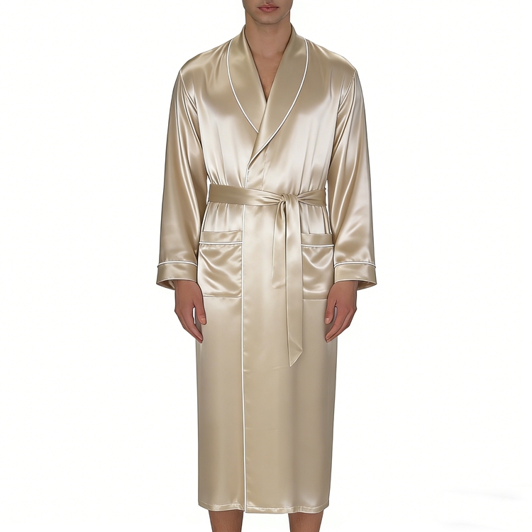 Men's Pure Mulberry Silk Long Robe