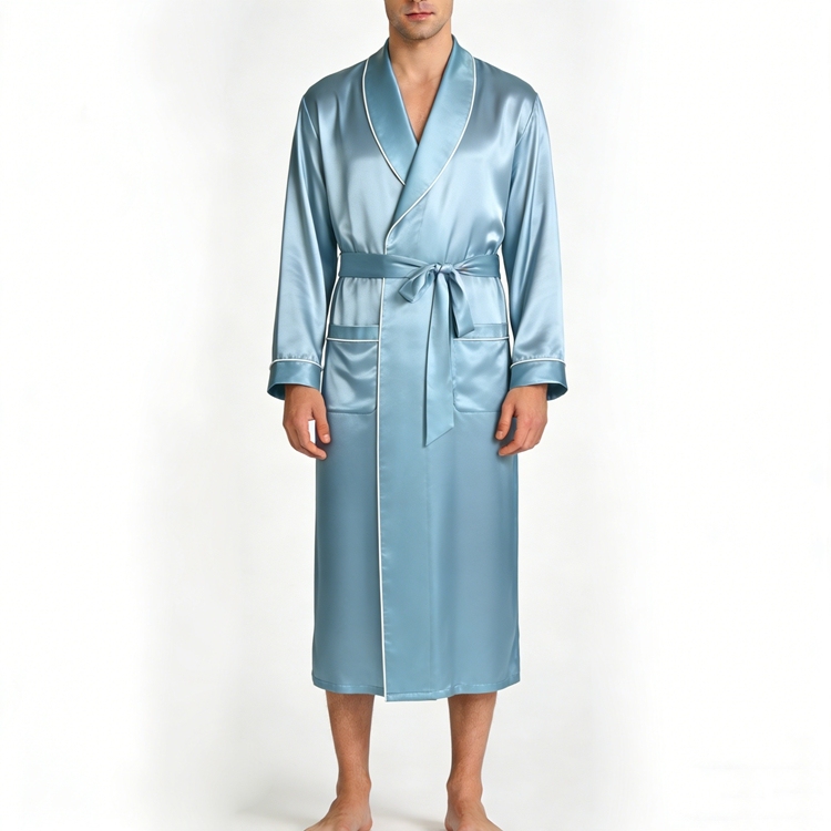 Men's Pure Mulberry Silk Long Robe