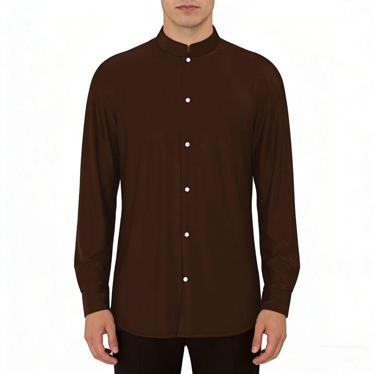 brown long sleeve dress shirt Men's Brown Textured Button-Up Shirt. – HolloMen