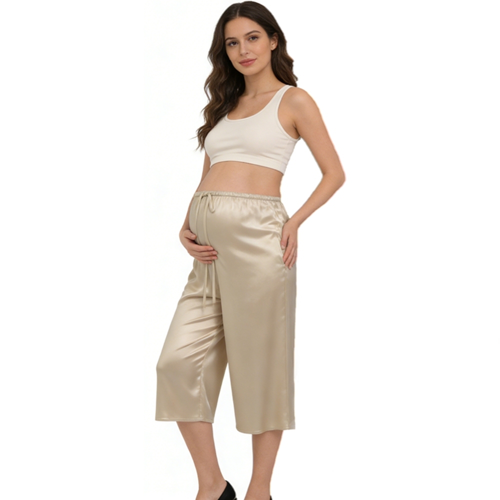 Maternity Silk Capri Pants