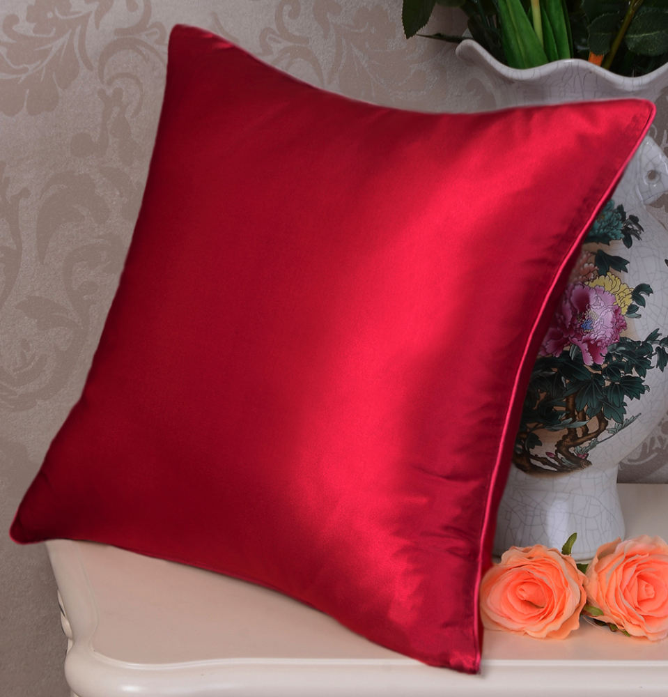 Luxury 30 Momme Mulberry Silk  Throw Pillow Cover Soft Breathable Home Decor Cushion Square 45cm