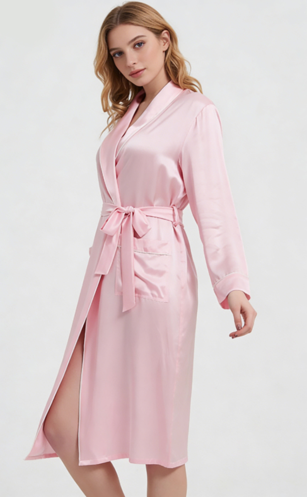 Women's 100% Silk Robe Pink Size Small