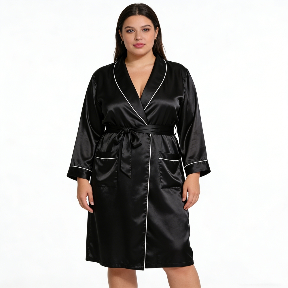 Plus Size Silk Robe For Women