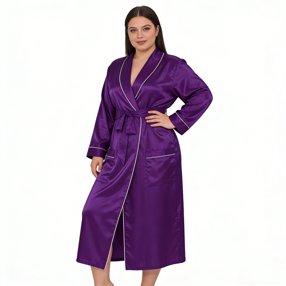 Plus Size Silk Robe For Women