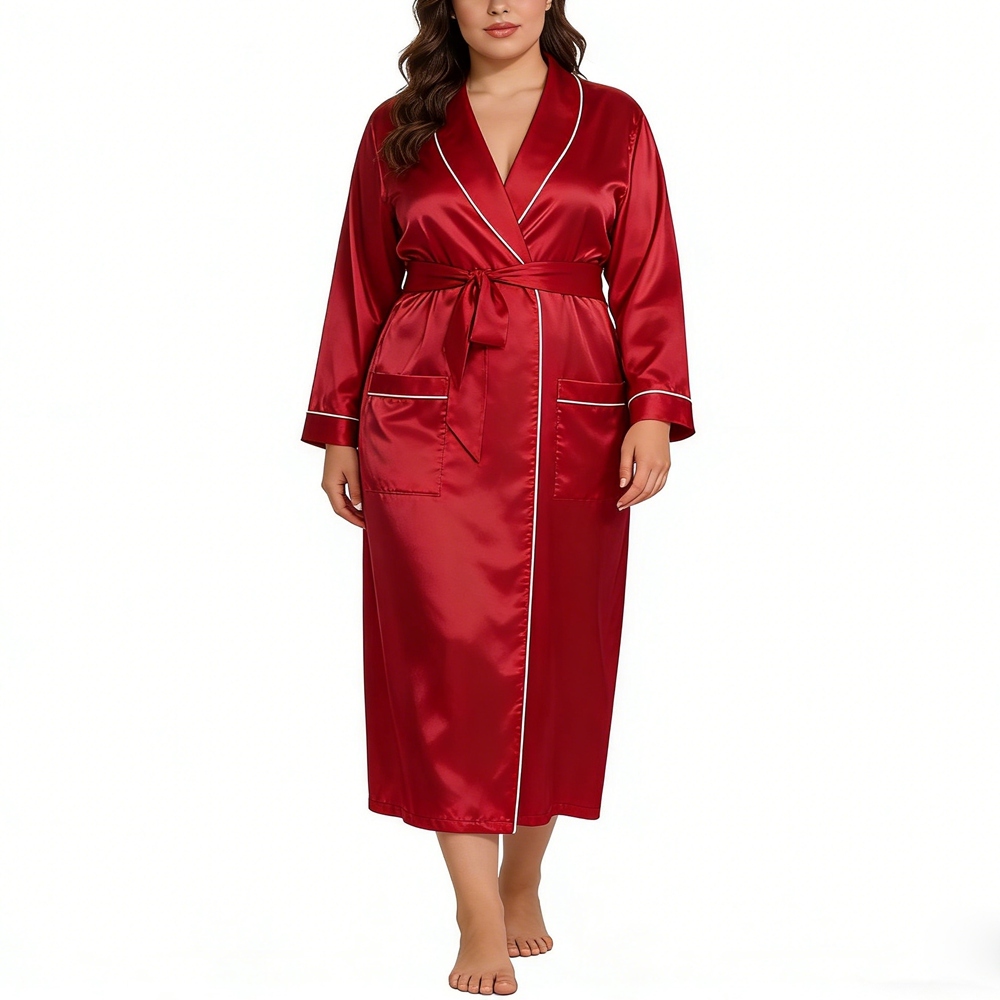 Plus Size Silk Robe For Women