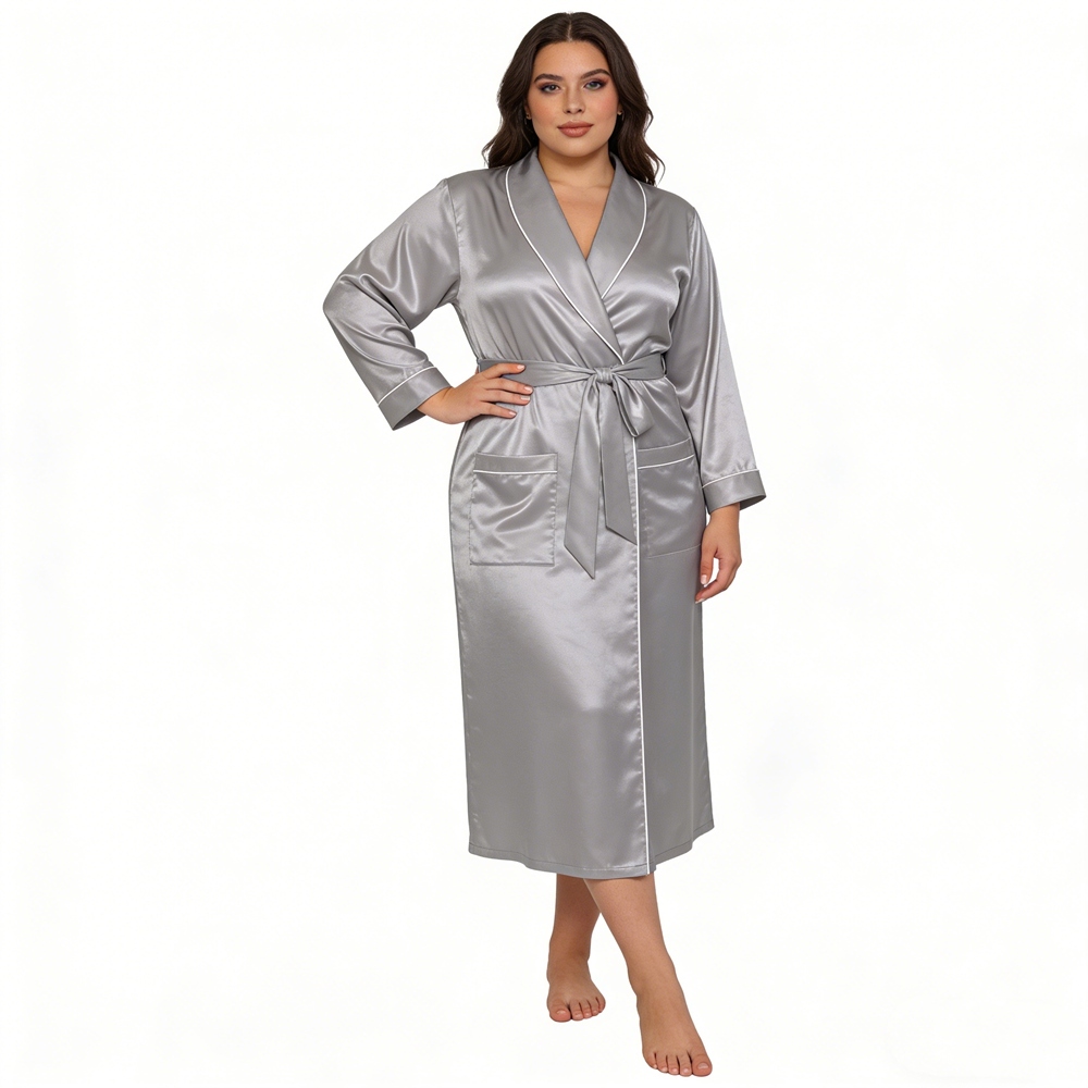 Plus Size Silk Robe For Women