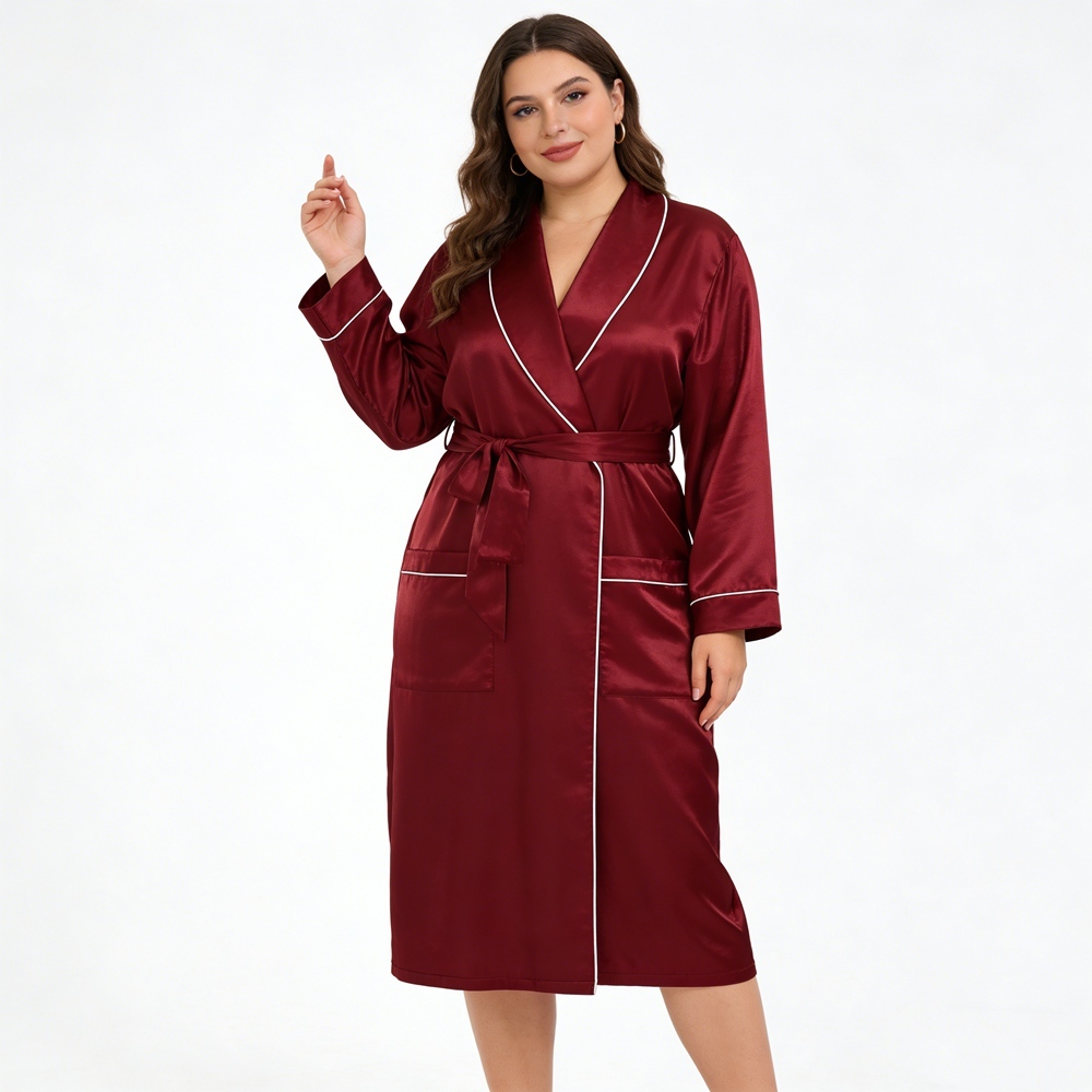 Plus Size Silk Robe For Women
