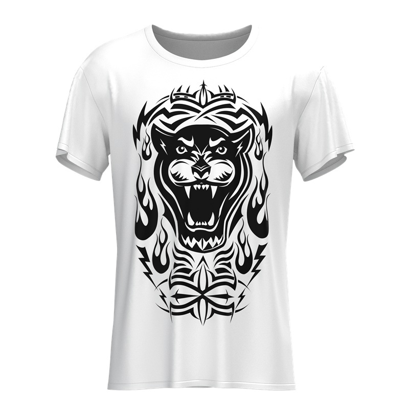 Men's Graphic Print Silk T Shirt