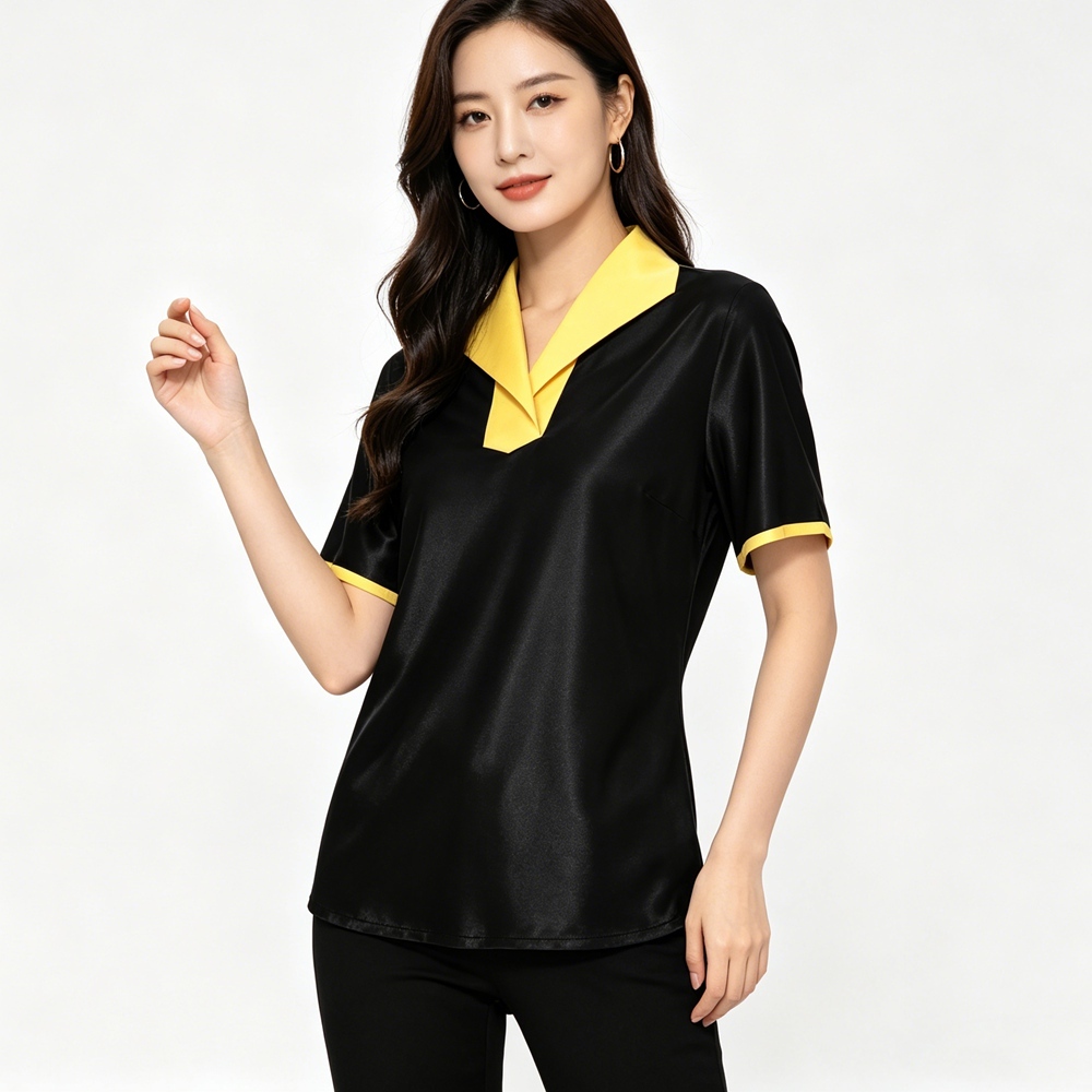 Silk Lapel Collar Polo Shirt