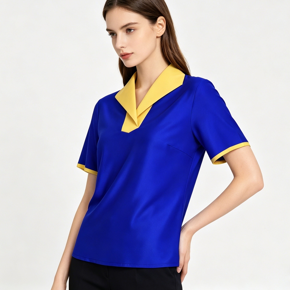 Silk Lapel Collar Polo Shirt