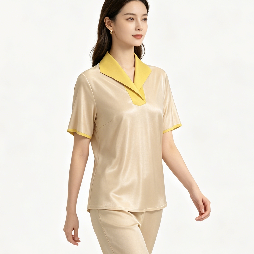 Silk Lapel Collar Polo Shirt