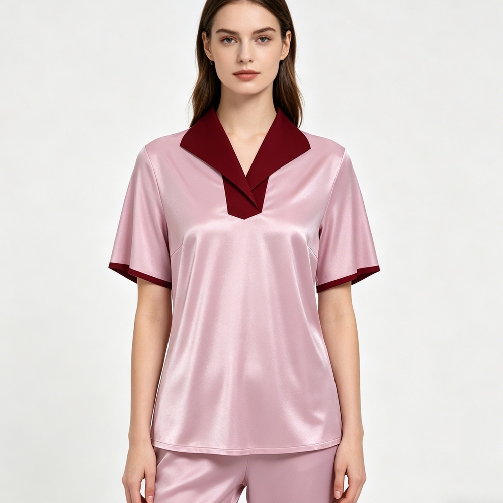 Silk Lapel Collar Polo Shirt