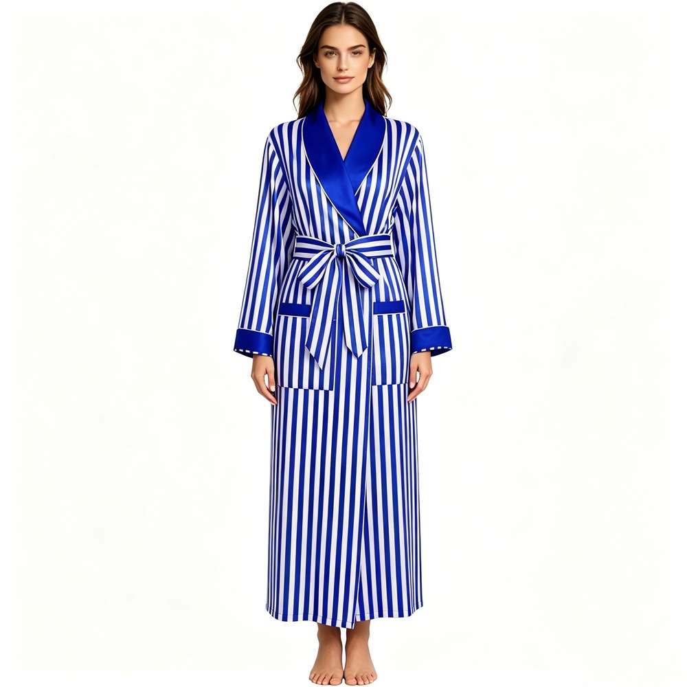 Silk Striped Dressing Gown