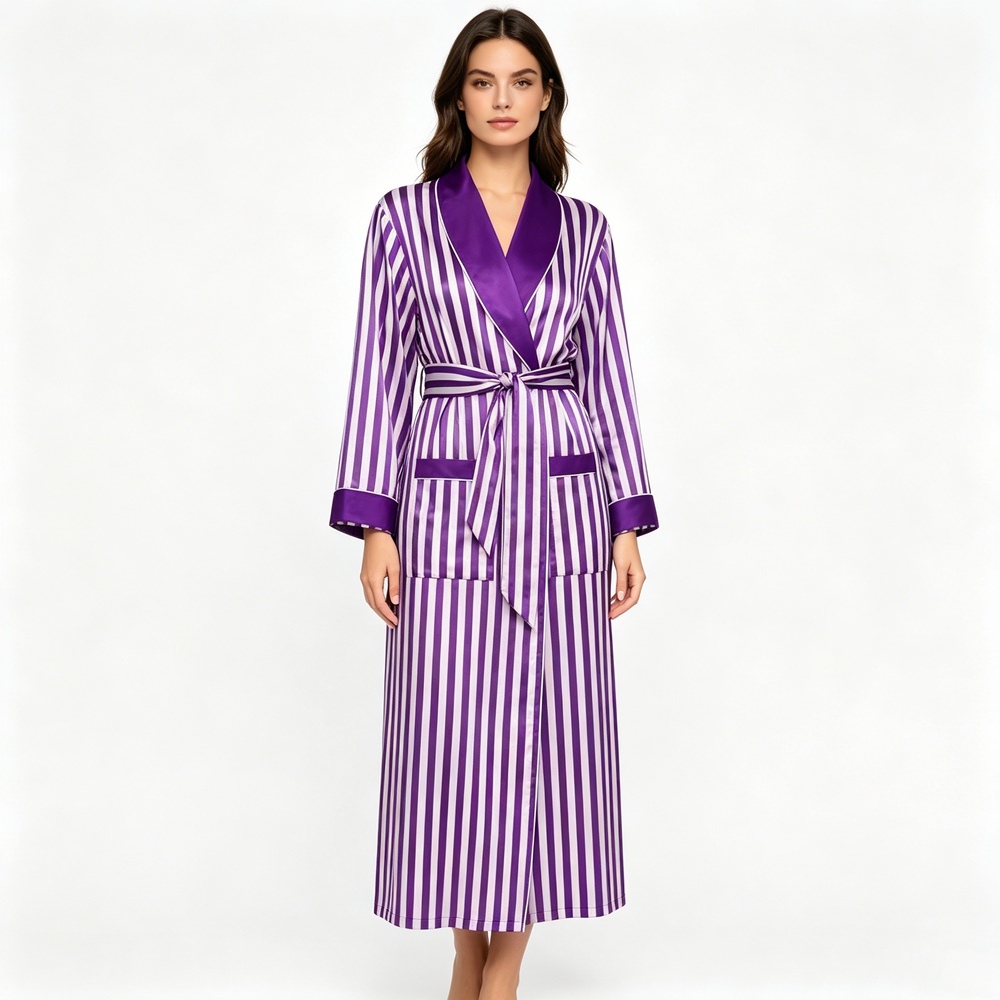 Silk Striped Dressing Gown