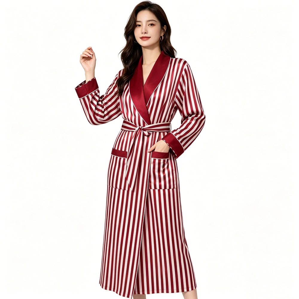Silk Striped Dressing Gown