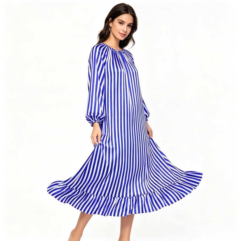 Silk Striped Nightgown