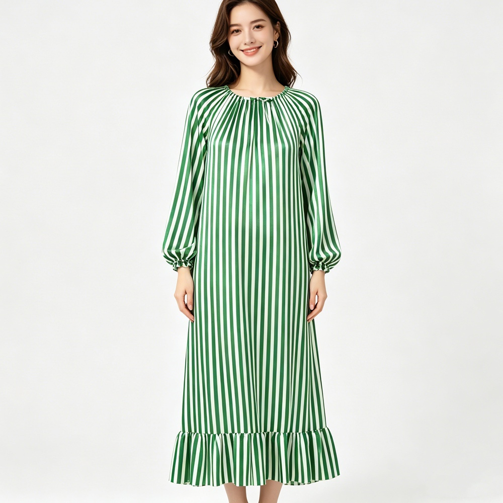 Silk Striped Nightgown