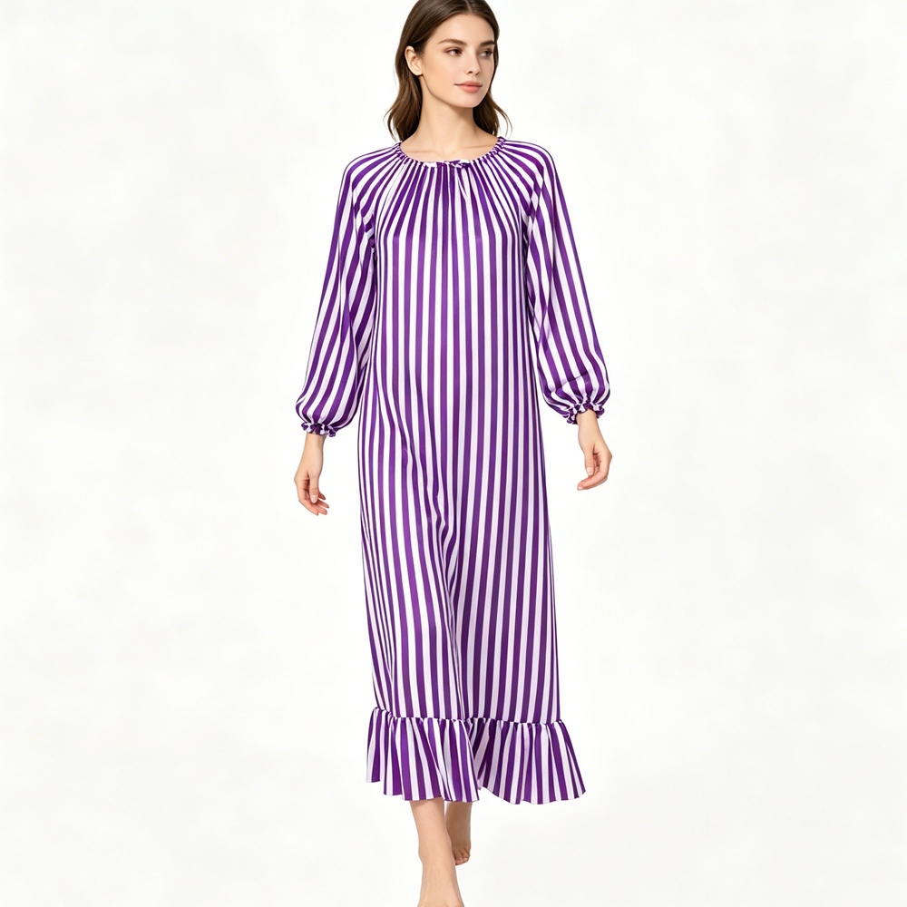 Silk Striped Nightgown