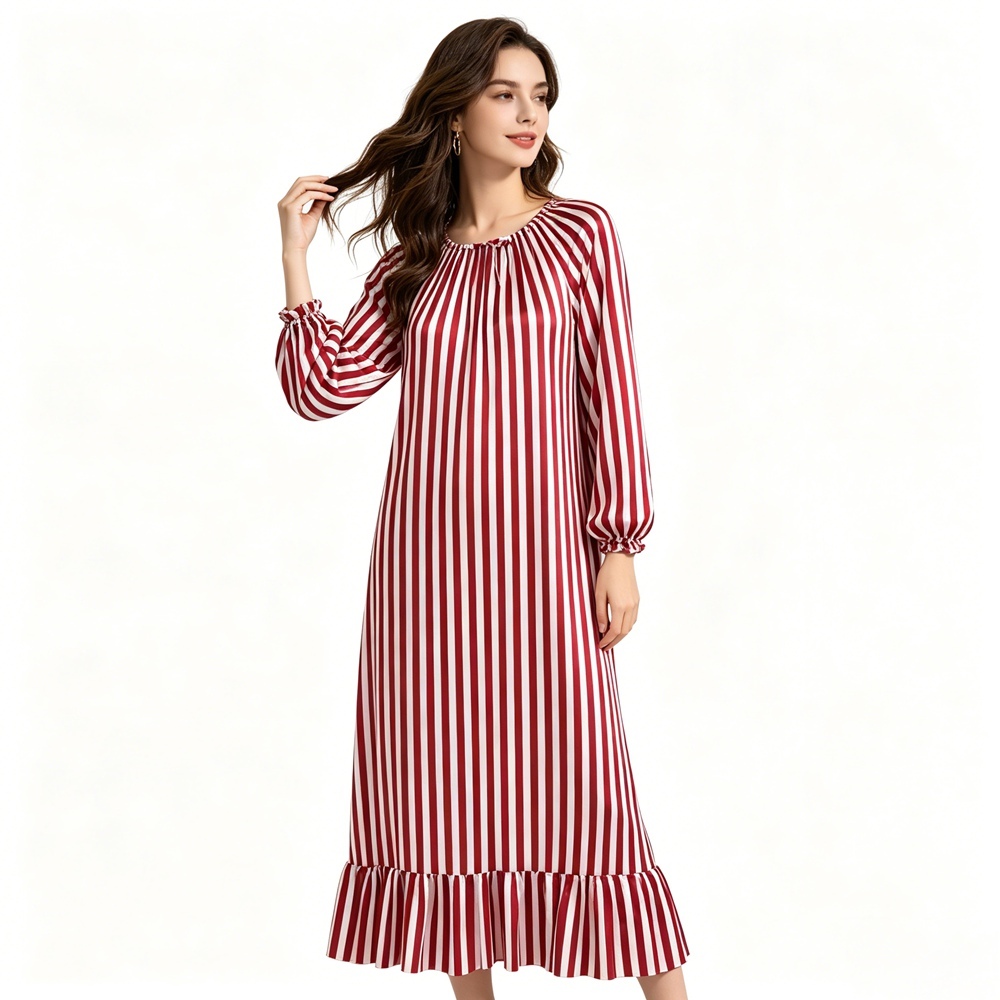 Silk Striped Nightgown