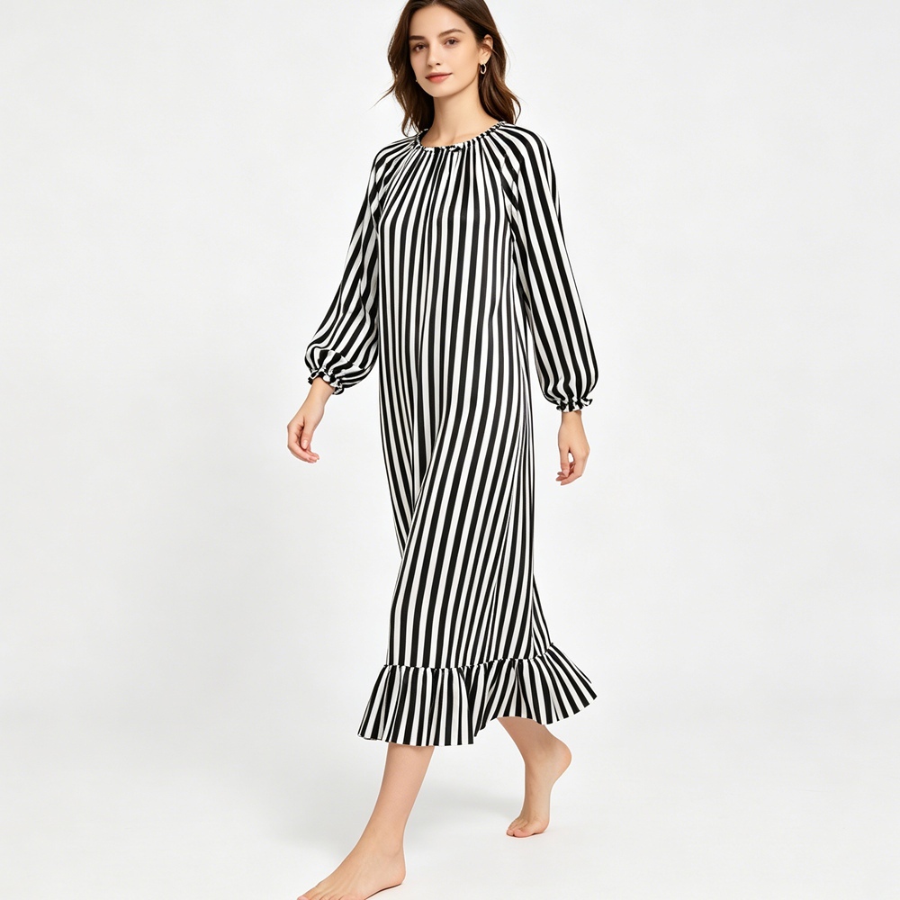 Silk Striped Nightgown