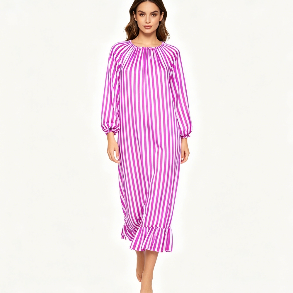 Silk Striped Nightgown