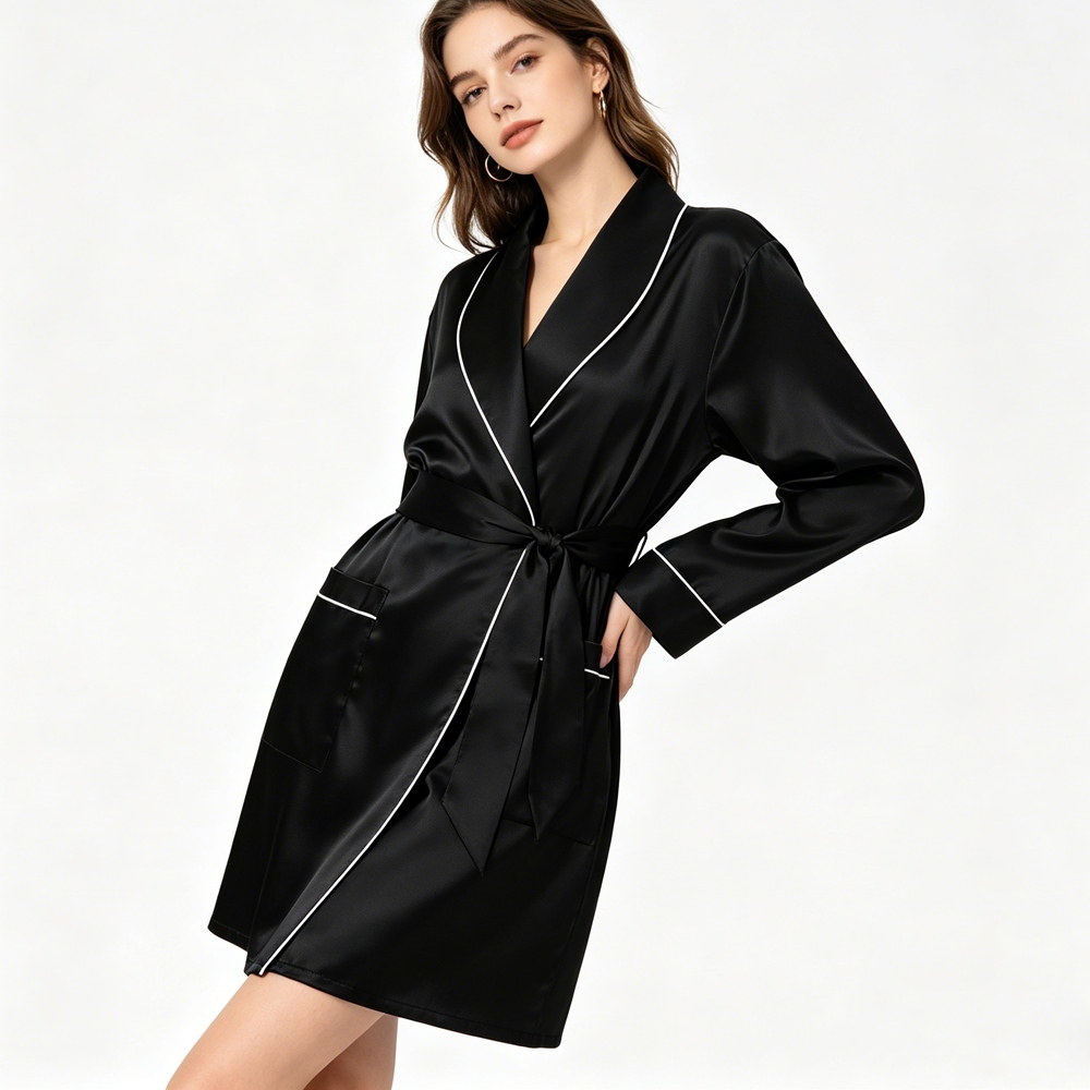 Women's Short Silk Robe