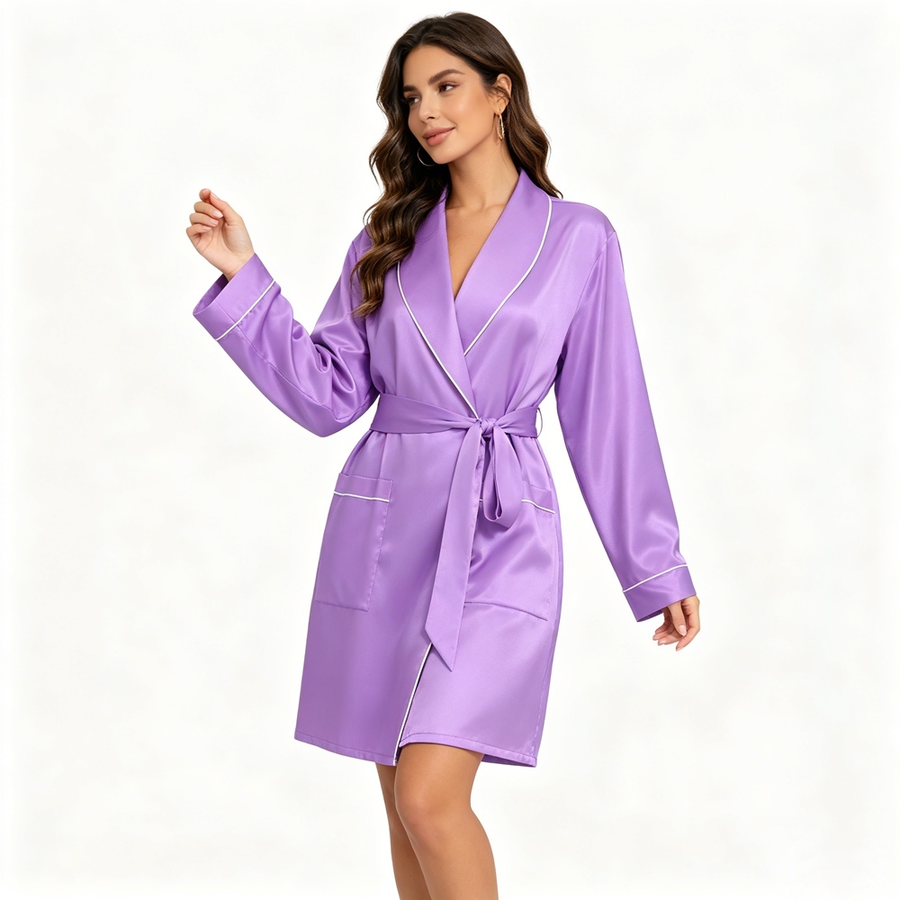 Women's Short Silk Robe
