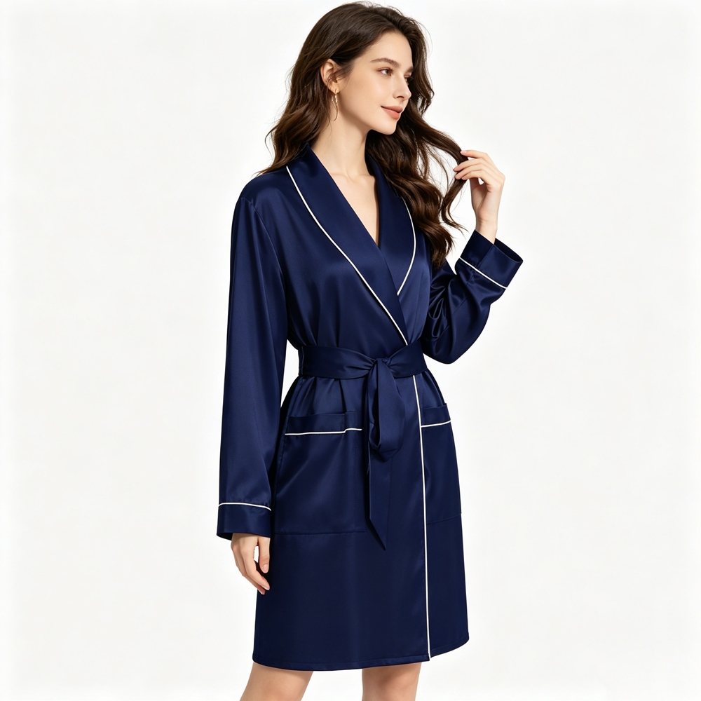 Women's Short Silk Robe