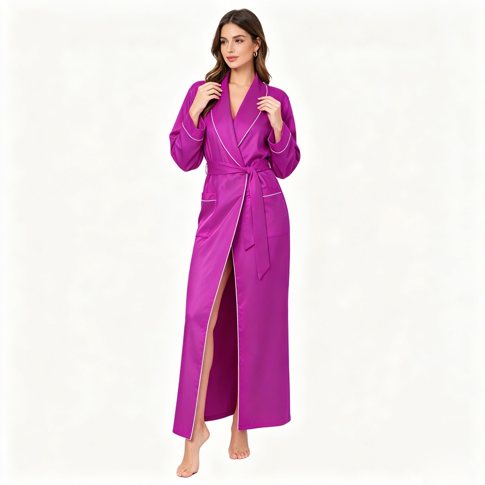 Women's Full Length Silk Robe