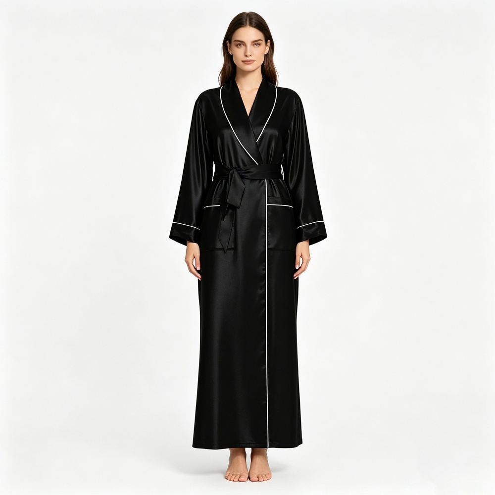 Women's Full Length Silk Robe