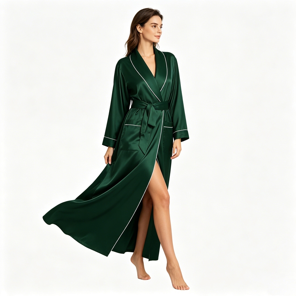 Women's Full Length Silk Robe
