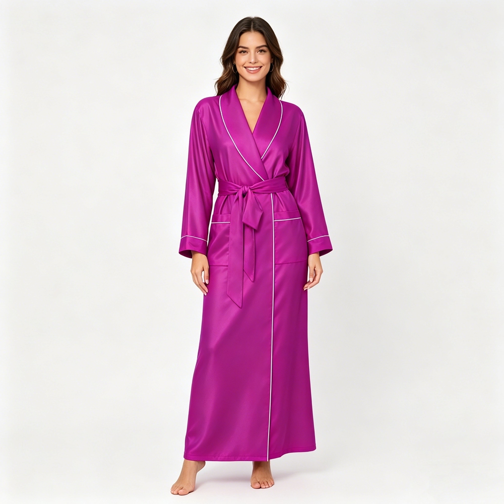 Women's Full Length Silk Robe