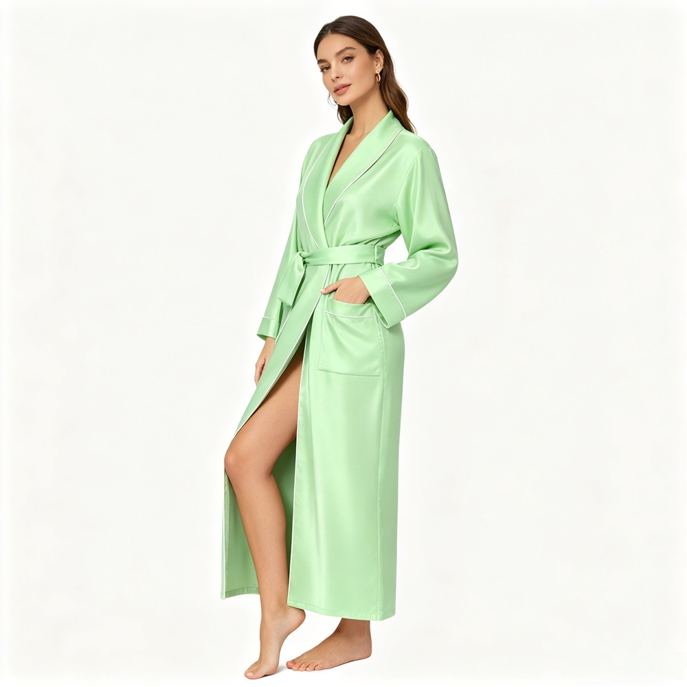 Women's Full Length Silk Robe