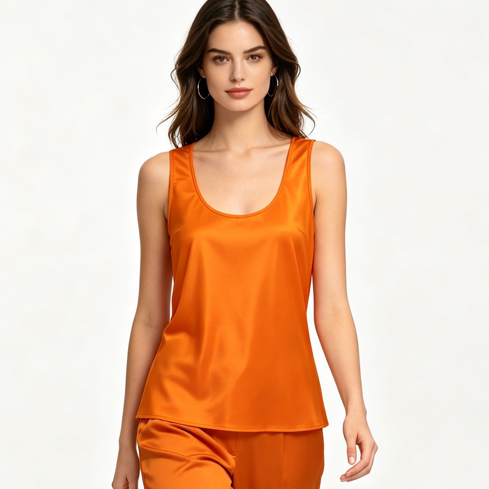 Women's Low Neck Silk Tank Top