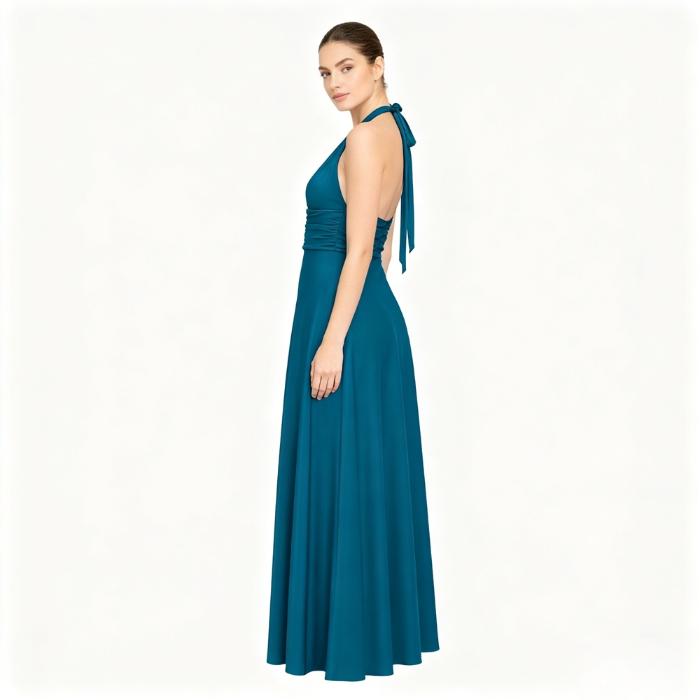 Halter Silk Maxi Dress For Women