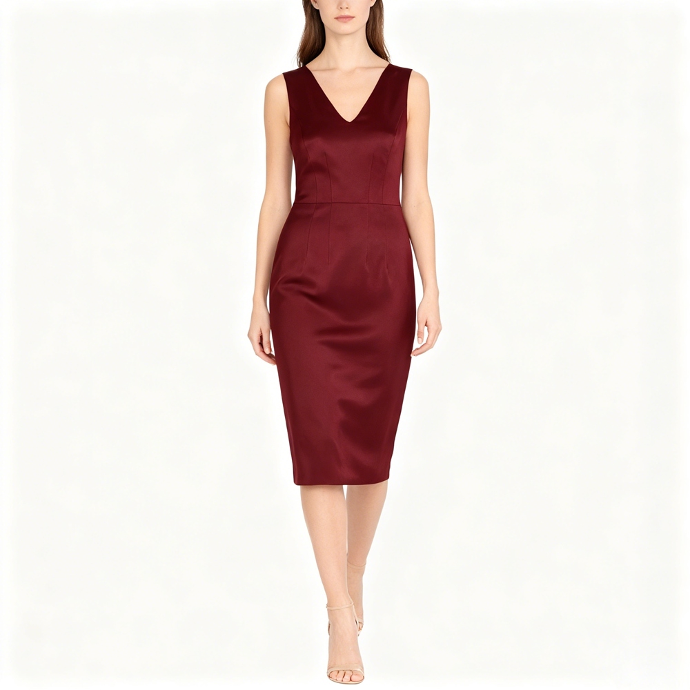 Silk Sheath Dresses Knee Length For Women