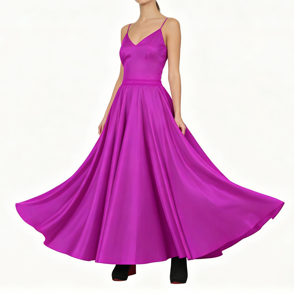 Women's 100% Mulberry Silk Charmeuse Full Circle Maxi Skirt