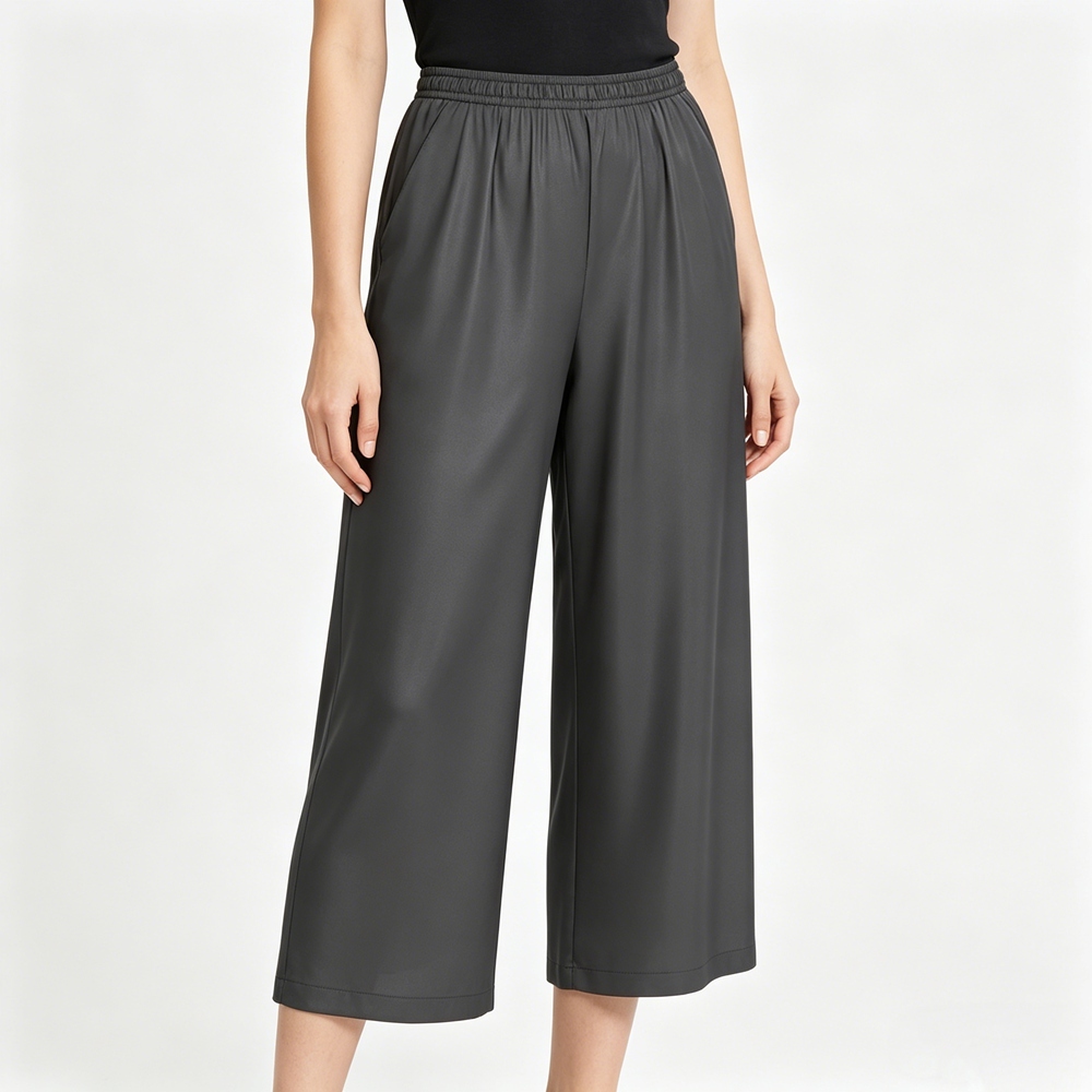 100% Silk 3/4 Wide Leg Pants
