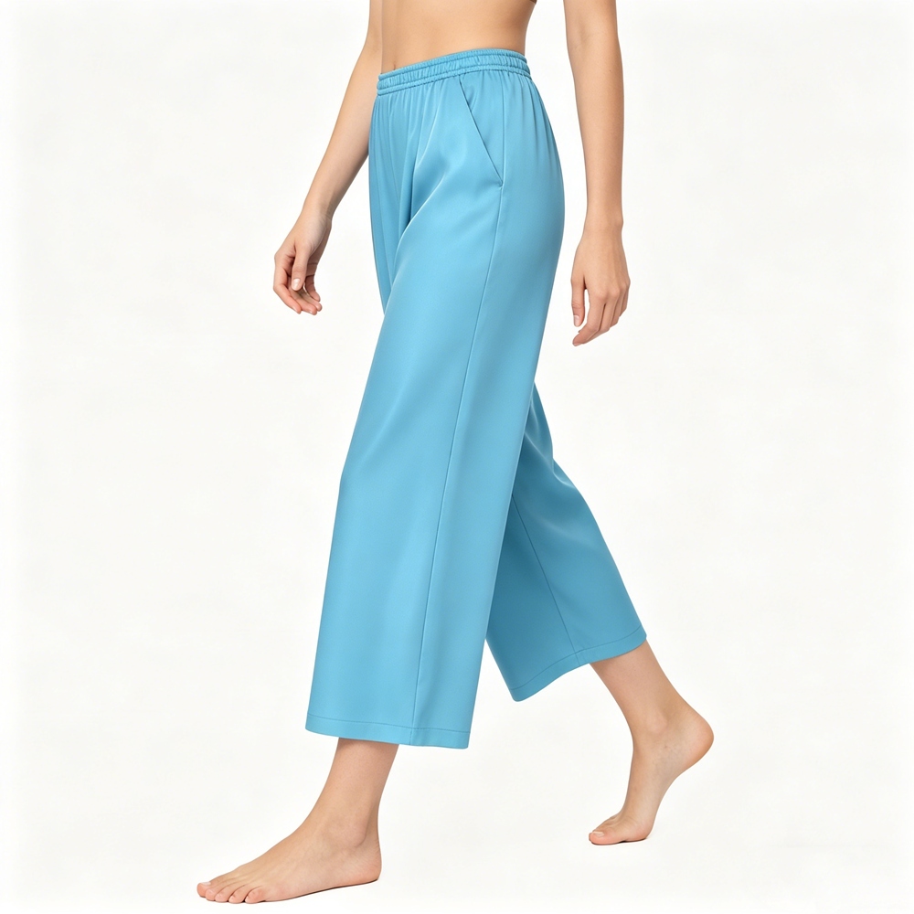 100% Silk 3/4 Wide Leg Pants
