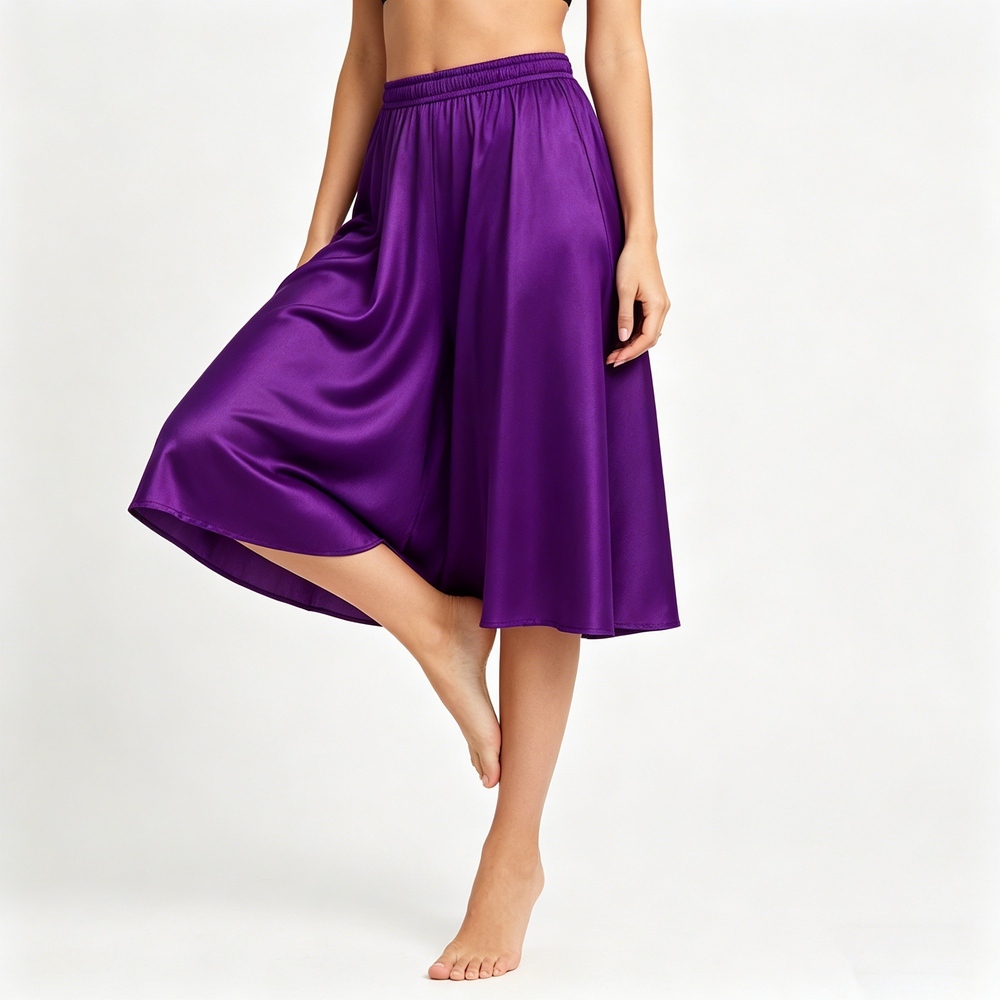 Women's Knee Length Silk Culottes Shorts