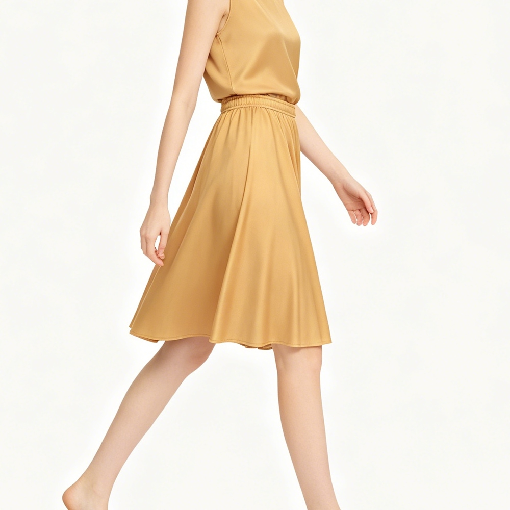 Women's Knee Length Silk Culottes Shorts