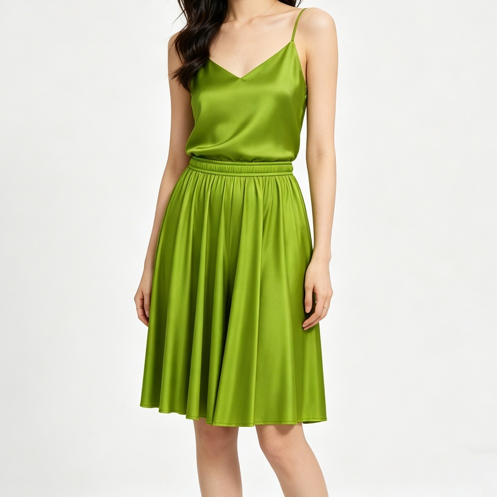 Women's Knee Length Silk Culottes Shorts