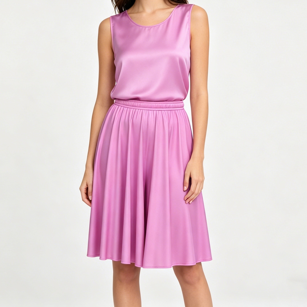 Women's Knee Length Silk Culottes Shorts