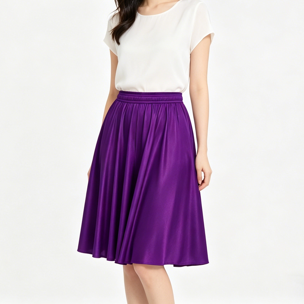 Women's Knee Length Silk Culottes Shorts