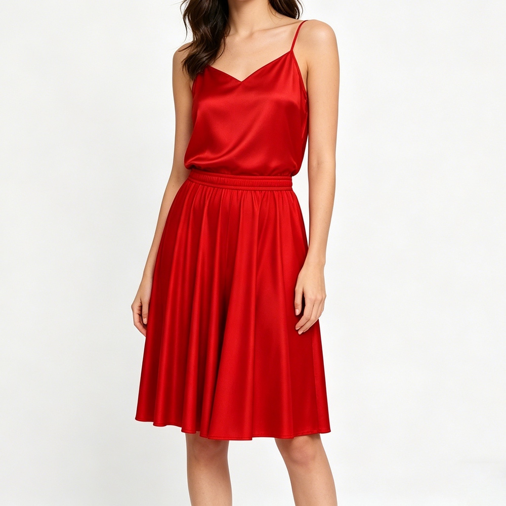 Women's Knee Length Silk Culottes Shorts